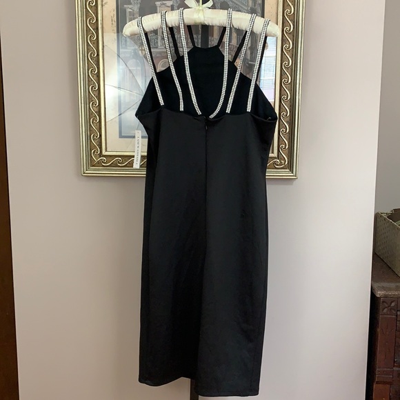 Shelby Nites Cocktail Dress Rhinestone Straps Sz 8 - Picture 4 of 9